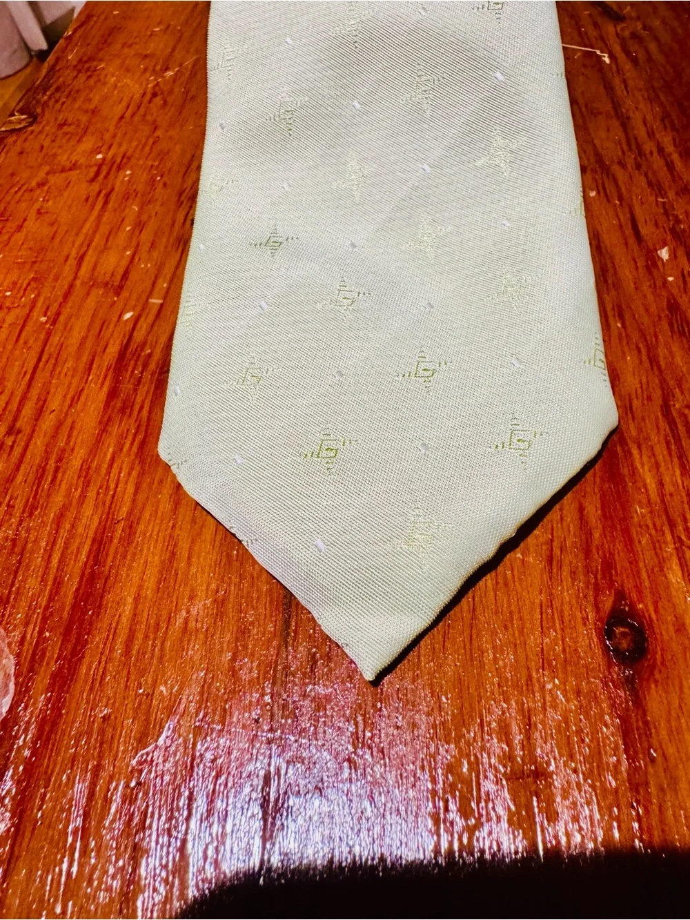 Light Green Patterned Men's Tie